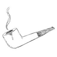 Vector Single Sketch Tobacco Pipe - Pot N2