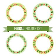 Set of design elements - round floral frames N2