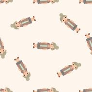 family grandmother character cartoon seamless pattern background N6