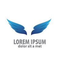 vector 3d abstract wing flying logo for company