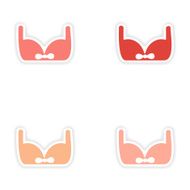 assembly realistic sticker design on paper brassiere N2