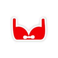 icon sticker realistic design on paper brassiere N2