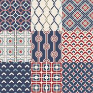 seamless retro geometric pattern set