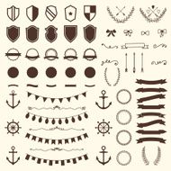 Collection of shields badges and labels Vector design elements