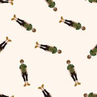 boy man cartoon seamless pattern background N37