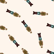 boy man cartoon seamless pattern background N39