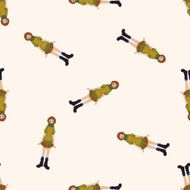 lady girl cartoon seamless pattern background N45