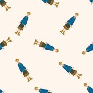 lady girl cartoon seamless pattern background N47