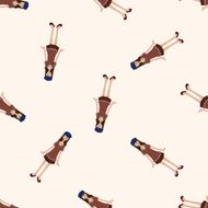 lady girl cartoon seamless pattern background N49