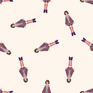 lady girl cartoon seamless pattern background N53
