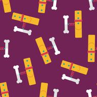Pet dog chains flat icon eps10 seamless pattern background N3