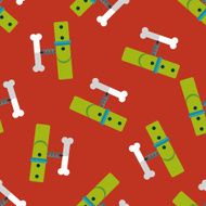 Pet dog chains flat icon eps10 seamless pattern background N5
