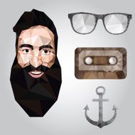 Hipster design with hipster elements and icons Vector illustration