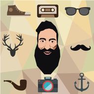 Hipster design with hipster elements and icons Vector illustration N2