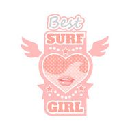 Surf girl typography t-shirt graphics vectors