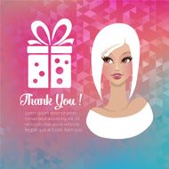 Young woman with a gift illustration