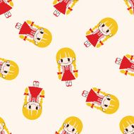 girl cartoon seamless pattern background N4