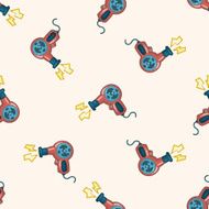 hair products theme dryer cartoon seamless pattern background N6
