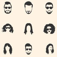 Vector Set of Hairstyles Icons N5