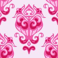 pink Damask seamless vector floral design