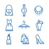 Icons set woman accessories