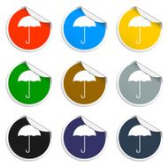 Umbrella sign icon Rain protection symbol Flat design style