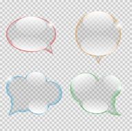Glass Transparency Speech Bubble Vector Illustration N2