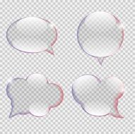 Glass Transparency Speech Bubble Vector Illustration N3