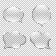 Glass Transparency Speech Bubble Vector Illustration N4