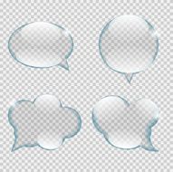 Glass Transparency Speech Bubble Vector Illustration N5