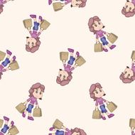 shopper theme emets cartoon seamless pattern background