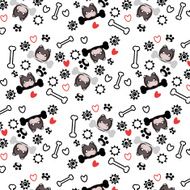 dog cute seamless pattern