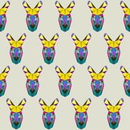 Abstract bright colored polygonal triangle geometric kangaroo seamless pattern background