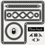 Decorative chain design elements and brush for illustrator N2
