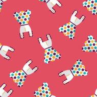 woman dress flat icon eps10 seamless pattern background N3