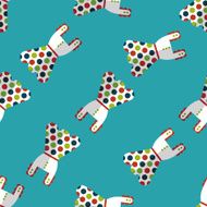 woman dress flat icon eps10 seamless pattern background N7