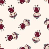 family grandmother character cartoon seamless pattern background N7