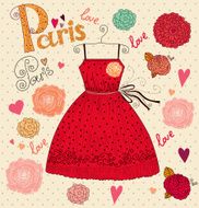Fashion card with dress