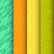Set of 4 decorative waves seamless patterns N2