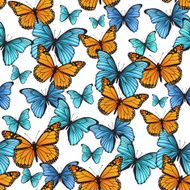 seamless pattern with decorative butterflies N5