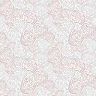 Seamless pattern with outline roses N2