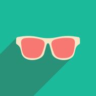 Flat with shadow icon and mobile applacation glasses N3