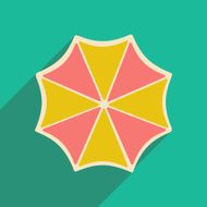 Flat with shadow icon and mobile applacation umbrella N4