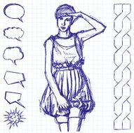 Sketch Woman With Hand