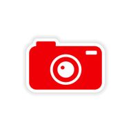 icon sticker realistic design on paper camera N2