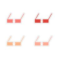 assembly realistic sticker design on paper glasses N4