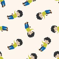 family grandmother character cartoon seamless pattern background N8