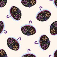 Umbrella theme emets cartoon seamless pattern background N22