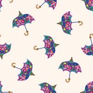 Umbrella theme emets cartoon seamless pattern background N23