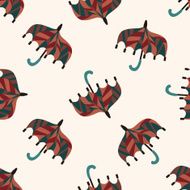 Umbrella theme emets cartoon seamless pattern background N26